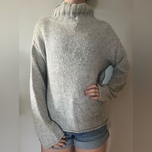Grey Mock Neck Sweater
